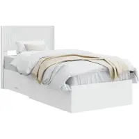 vidaXL Bedframe met opbergruimte en hoofdbord Wit 90 x 190 cm