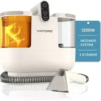 Vapore Vlekkenreiniger – 1200W – Tapijten, Meubels & Auto-interieurs – 12.000 Pa Zuigkracht – Zelfreinigend – Flexibele Slang 1,79 m