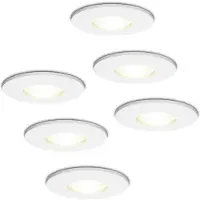 HOFTRONIC™ Set van 6 stuks dimbare LED inbouwspots Barcelona met 5 Watt 4000K spot IP44