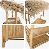 vidaXL Buitenbarmeubel, natuurlijke stijl, 110 x 50 x 209 cm, bamboe