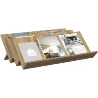 vidaXL Tijdschriftenrek Rook Eiken 65 x 53 x 28,5 cm Bewerkt hout