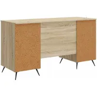 vidaXL Bureau Sonoma Eiken 142,5 x 50 x 75 cm Bewerkt hout