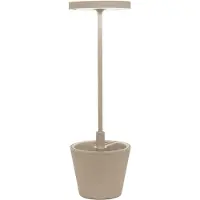 Zafferano Poldina Reverso accu-tafellamp zand Reverso, dimbaar, crème / amber, Woon-/ Eetkamer, Aluminium, Modern