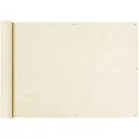 vidaXL Balkonscherm 75x600 cm HDPE crèmekleurig
