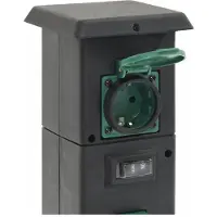 vidaXL Tuinstopcontact kolom 4-wegs 16x16x39,5 cm zwart en groen