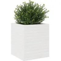 vidaXL Plantenbak 40x40x46 cm massief grenenhout wit