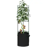 vidaXL Tomatenkooien met plantenzak 8 st 116 cm staal en polypropeen