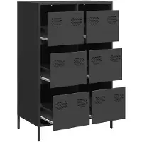 vidaXL Hoge kast 68x39x101,5 cm staal zwart