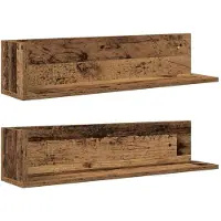 vidaXL Wandschappen 2 st 75x16,5x16,5 cm bewerkt hout oud houtkleurig