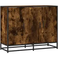 vidaXL Dressoir 94x35x76 cm bewerkt hout gerookt eikenkleurig