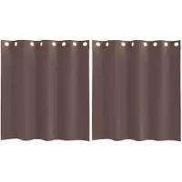 vidaXL Gordijnen voile met doorvoertules 2 st 140x140 cm bruin