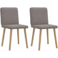 vidaXL Eetkamerstoelen draaibaar 2 st stof taupe