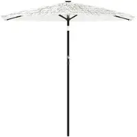 vidaXL Parasol met stalen paal 223x223x213 cm wit
