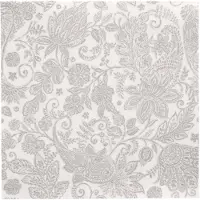 Papstar 5x 50 Servetten ROYAL Collection 1/4 vouw 40 cm x 40 cm grijs Paisley