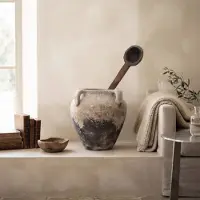 Raw Materials Unieke decoratieve oude houten lepels 45-60cm - handgemaakt in India - Rustieke waxinelichtjeshouder - Landelijke sobere wooonaccessoire