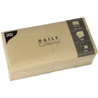 Papstar 6x 150 Servetten DAILY Collection 1/4 vouw 24 cm x 24 cm zand