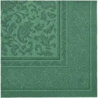 Papstar 5x 50 Servetten ROYAL Collection 1/4 vouw 40 cm x 40 cm donkergroen Ornaments