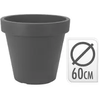Relaxwonen Kunststof Bloempot Antraciet Ø60 cm - Hoogte 52 cm