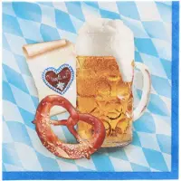 Papstar 6x 100 Servetten 3-laags 1/4 vouw 33 cm x 33 cm Bavaria