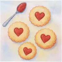 Papstar 10x 20 Servetten 3-laags 1/4 vouw 33 cm x 33 cm Lovely Baking