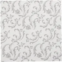 Papstar 5x 50 Servetten ROYAL Collection 1/4 vouw 40 cm x 40 cm grijs Damascato