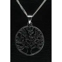 MOOYE ® - Collectie Zilveren Levensboom ketting hanger - rond