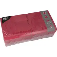 Papstar 10x 500 Servetten 1-laags 1/4 vouw 33 cm x 33 cm wijnrood