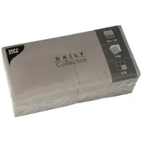 Papstar 6x 150 Servetten DAILY Collection 1/4 vouw 24 cm x 24 cm grijs