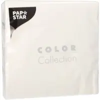 Papstar 12x 100 Servetten 1-laags 1/4 vouw 33 cm x 33 cm wit