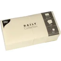 Papstar 6x 150 Servetten DAILY Collection 1/4 vouw 24 cm x 24 cm champagne