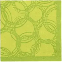 Papstar 5x 50 Servetten ROYAL Collection 1/4 vouw 40 cm x 40 cm lime Bubbles