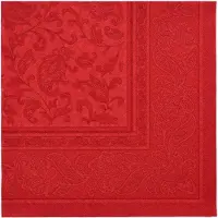 Papstar 5x 50 Servetten ROYAL Collection 1/4 vouw 40 cm x 40 cm bordeaux Ornaments