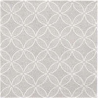 Papstar 5x 50 Servetten ROYAL Collection 1/4 vouw 40 cm x 40 cm grijs Circle Flowers
