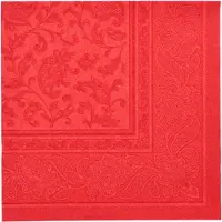 Papstar 5x 50 Servetten ROYAL Collection 1/4 vouw 40 cm x 40 cm rood Ornaments