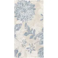 Papstar 5x 50 Servetten ROYAL Collection 1/8 vouw 40 cm x 40 cm arctisch blauw Flowers