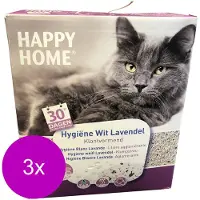 Happy Home Hygiëne Wit Lavendel - Kattenbakvulling - 3 x10 l