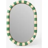 Sissy-Boy Groene hangspiegel met geblokte omlijsting