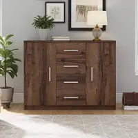 Ravio Kommode Zenit K2D4SZ, breed 120 cm, met 4 lades en 2 deuren, klassieke dressoir, geschikt voor de woonkamer of hal, stevige salontafel (kleur: Monasterie eik)