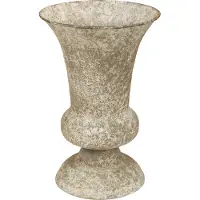 Viana Antieke metalen decoratieve vaas in rustieke stijl, Ø16,5 cm, H24 cm