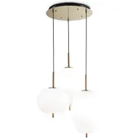 Ideal Lux Hanglamp Umile, messing / goud, Woon-/ Eetkamer, Glas