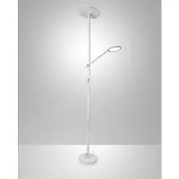 FABAS LUCE Regina - Witte LED-vloerlamp van metaal, hoogte 180 cm. - 2 lampen met 36 W en 12 W, met geïntegreerde LED, 3000 K