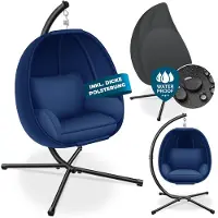 Kesser Luxe Hangstoel met Standaard en Kussen voor Binnen en Buiten tot 150 kg Draagvermogen - Blauw