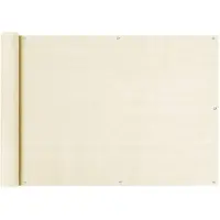 vidaXL Balkonscherm 75x500 cm HDPE crèmekleurig