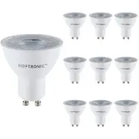 HOFTRONIC™ 10x GU10 LED spot - 4,5 Watt 345 lumen - 38° - 4000K Neutraal wit licht - LED reflector - Vervangt 50 Watt
