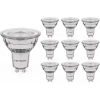 HOFTRONIC™ 10x GU10 LED spot - 4 Watt 345 lumen - 2700K Warm wit licht - Dimbaar - LED reflector - Vervangt 50 Watt