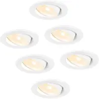 HOFTRONIC™ 6x Malta - LED inbouwspots badkamer - wit - IP44 - 5W - 2700K warm wit - dimbaar - 5 jaar garantie