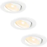 HOFTRONIC™ 3x Malta - LED inbouwspots badkamer - wit - IP44 - 5W - 2700K warm wit - dimbaar - 5 jaar garantie