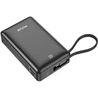 Rixus Fast Charging Powerbank 20.000mAh With Built-In Handstrap Cable Black 22.5W