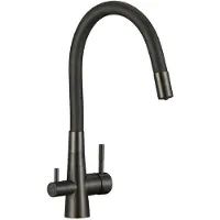Laveo Keukenmengkraan met flexibele uitloop en waterfilter aansluiting - Grafiet