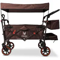 FUXTEC FUXLIFE by CT850 Bolderkar Kinderwagen - Opvouwbaar - Bruin | Comfortabel & Veilig - Met Zonnedak & Handkar - Max. 75kg